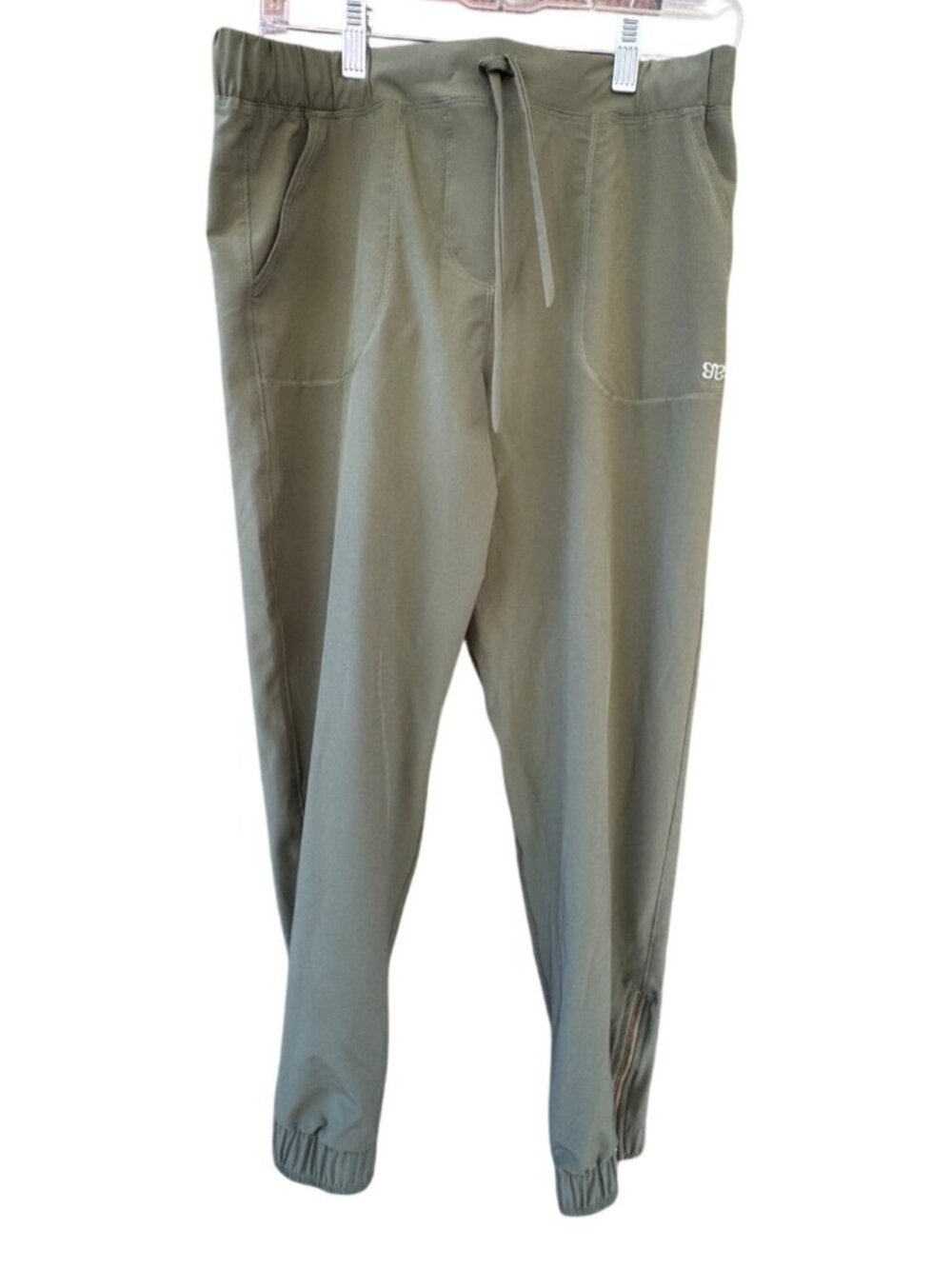 Albion Fit Olive Green Joggers Women's Small Drawstring Lightweight Pants